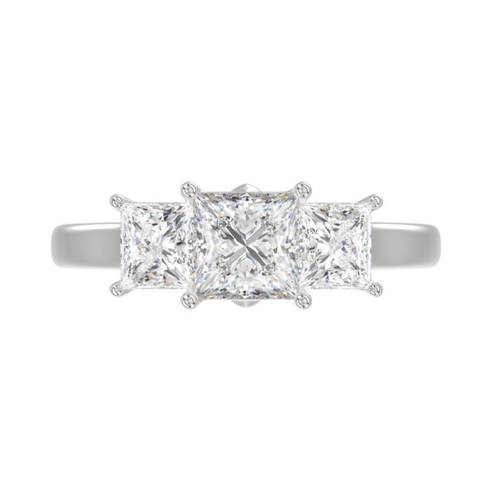 14K WHITE GOLD 2 1/6CT PRINCESS DIAMOND LADIES RING (CENTER STONE PRINCESS DIAMOND 1CT) - Image 5