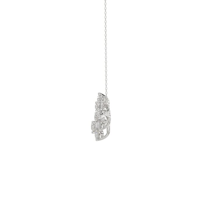 14K WHITE GOLD 2 3/4CT ROUND DIAMOND LADIES NECKLACE - Image 2