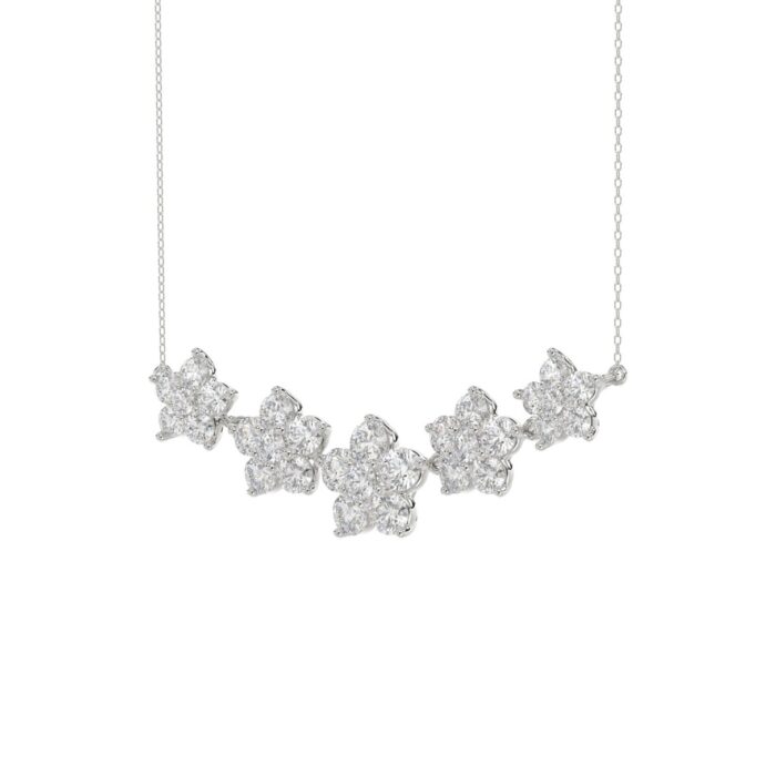 14K WHITE GOLD 2 3/4CT ROUND DIAMOND LADIES NECKLACE - Image 3