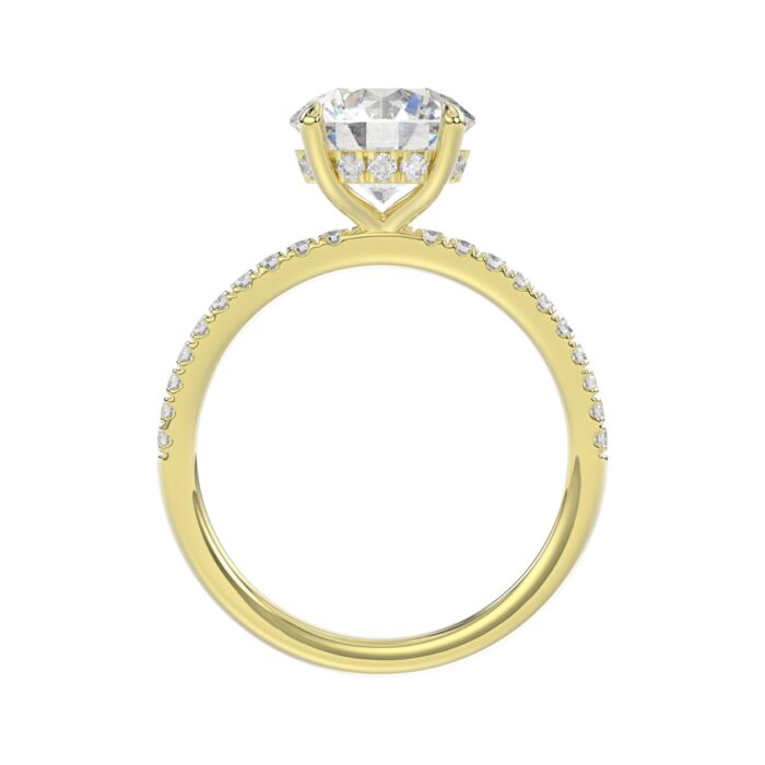 14K YELLOW GOLD 2 1/4CT ROUND DIAMOND LADIES RING (CENTER STONE ROUND DIAMOND 2CT) - Image 2