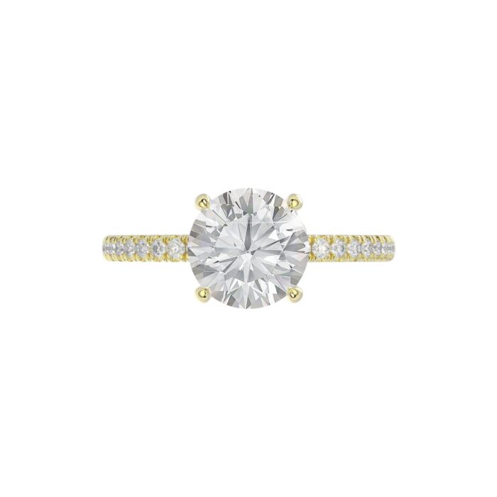 14K YELLOW GOLD 2 1/4CT ROUND DIAMOND LADIES RING (CENTER STONE ROUND DIAMOND 2CT) - Image 5
