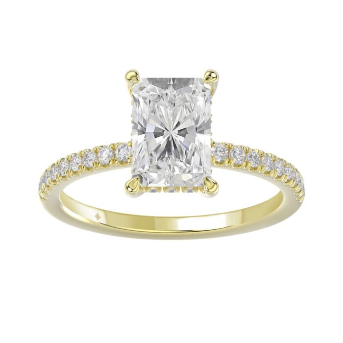 20890434_EC-124034Y-1214x1214.jpg 14K YELLOW GOLD 2 1/4CT ROUND/RADIANT DIAMOND LADIES RING (CENTER STONE RADIANT DIAMOND 2CT) - Image 1