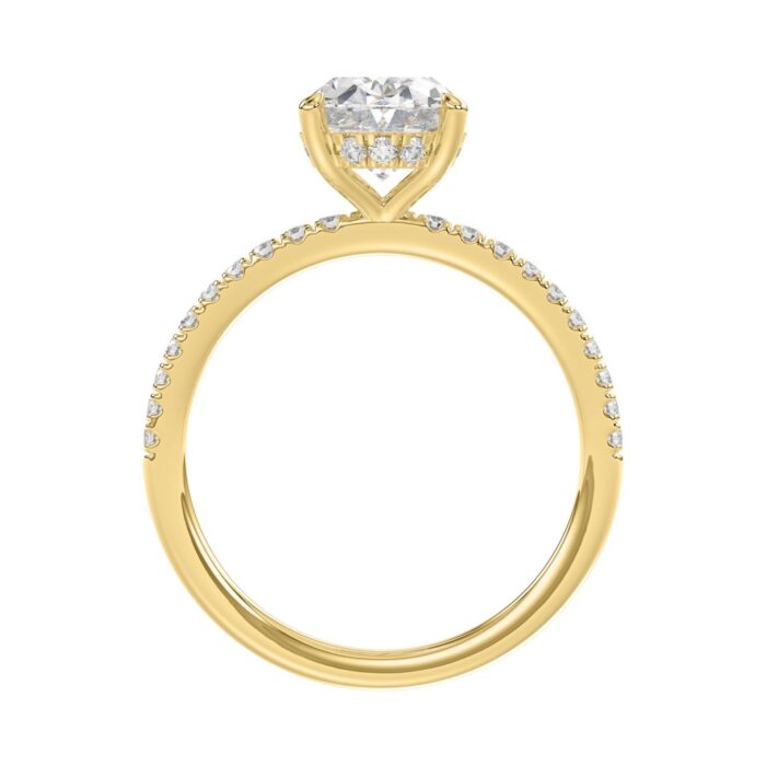14K YELLOW GOLD 2 1/5CT ROUND/OVAL DIAMOND LADIES RING (CENTER STONE OVAL DIAMOND 2CT) - Image 2