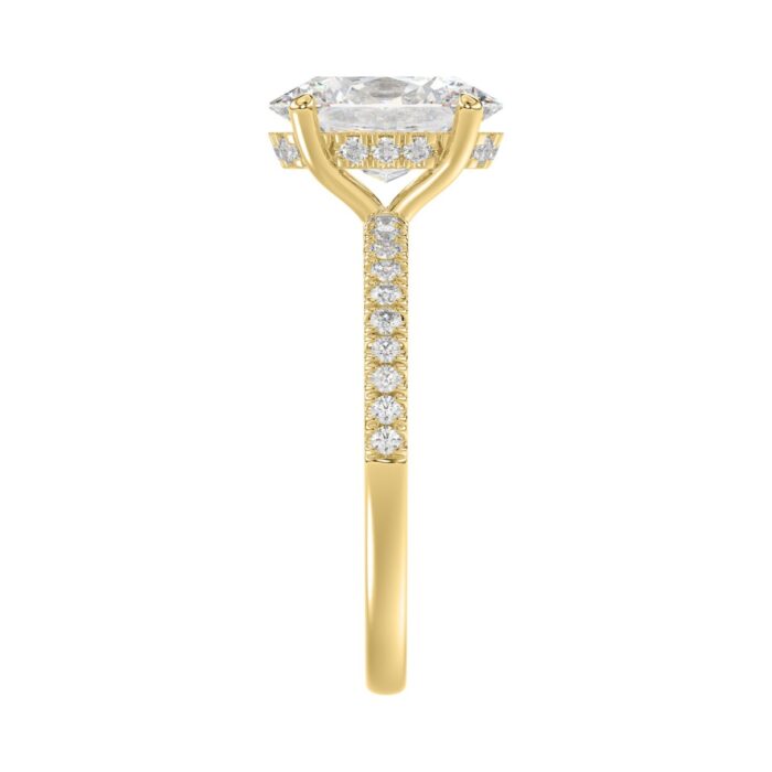 14K YELLOW GOLD 2 1/5CT ROUND/OVAL DIAMOND LADIES RING (CENTER STONE OVAL DIAMOND 2CT) - Image 4