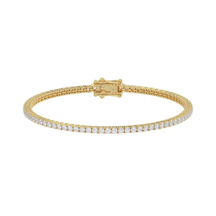 14K YELLOW GOLD 3CT ROUND DIAMOND LADIES BRACELET - Image 1