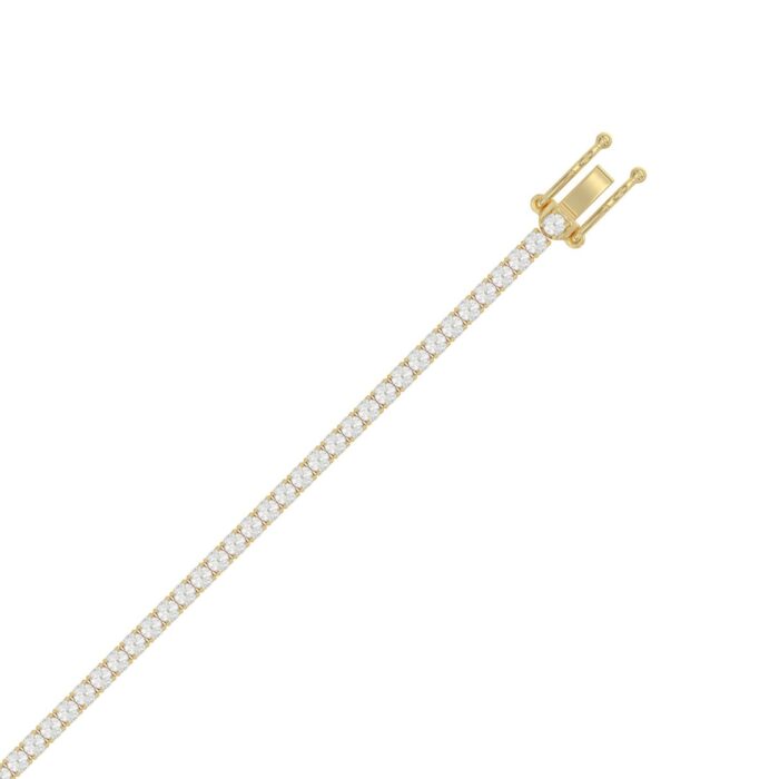 14K YELLOW GOLD 3CT ROUND DIAMOND LADIES BRACELET - Image 2
