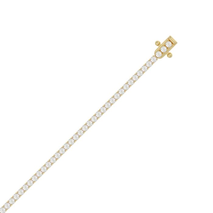 14K YELLOW GOLD 3CT ROUND DIAMOND LADIES BRACELET - Image 3