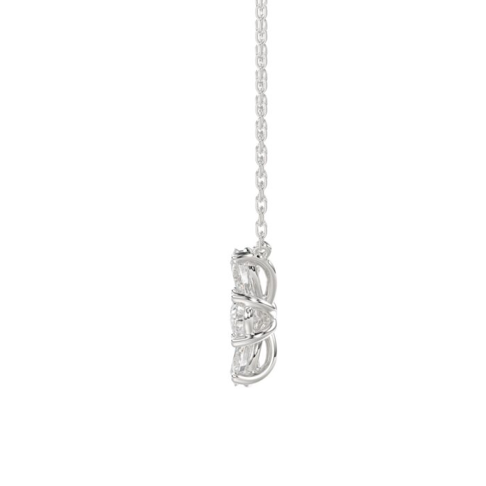LADIES NECKLACE 1CT PEAR DIAMOND 14K WHITE GOLD - Image 2