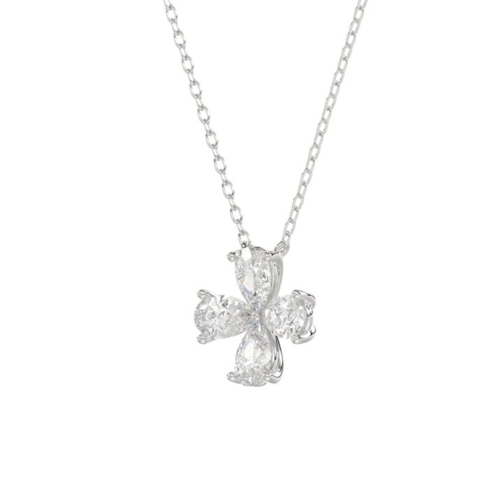 LADIES NECKLACE 1CT PEAR DIAMOND 14K WHITE GOLD - Image 3