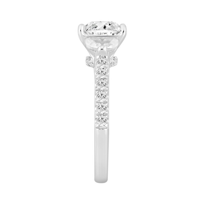 LADIES RING 3CT ROUND/PRINCESS/HALF MOON DIAMOND 14K WHITE GOLD (CENTER STONE PRINCESS DIAMOND 2CT ) - Image 3
