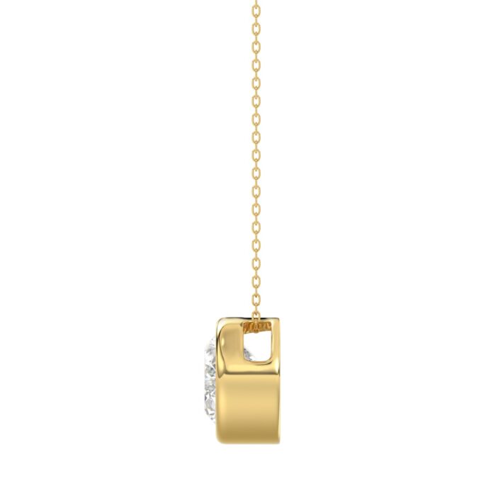 LADIES SOLITAIRE PENDANT 2CT OVAL DIAMOND 14K YELLOW GOLD - Image 2