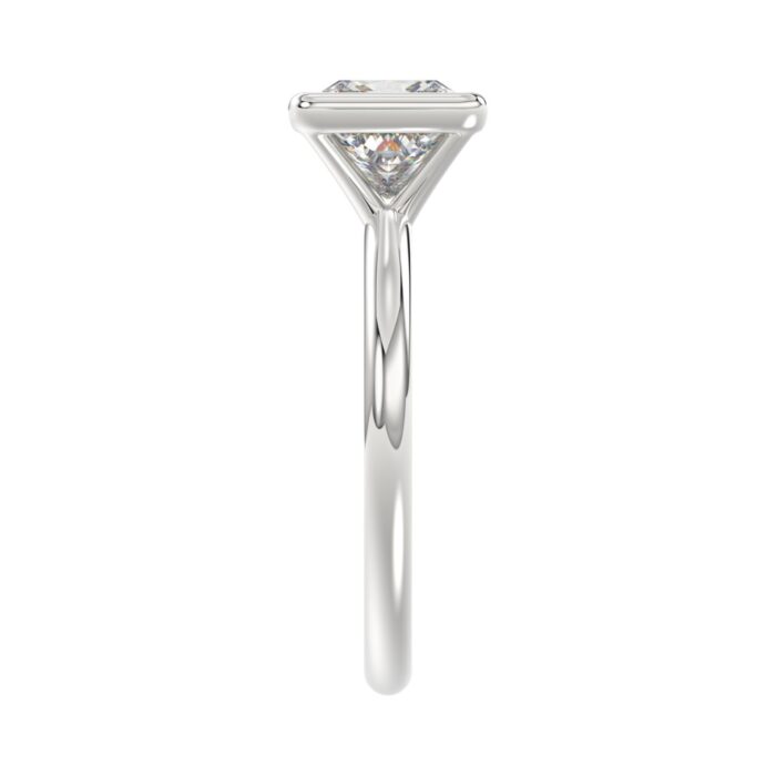LADIES SOLITAIRE RING 2CT PRINCESS DIAMOND 14K WHITE GOLD (CENTER STONE PRINCESS DIAMOND 2CT ) - Image 4