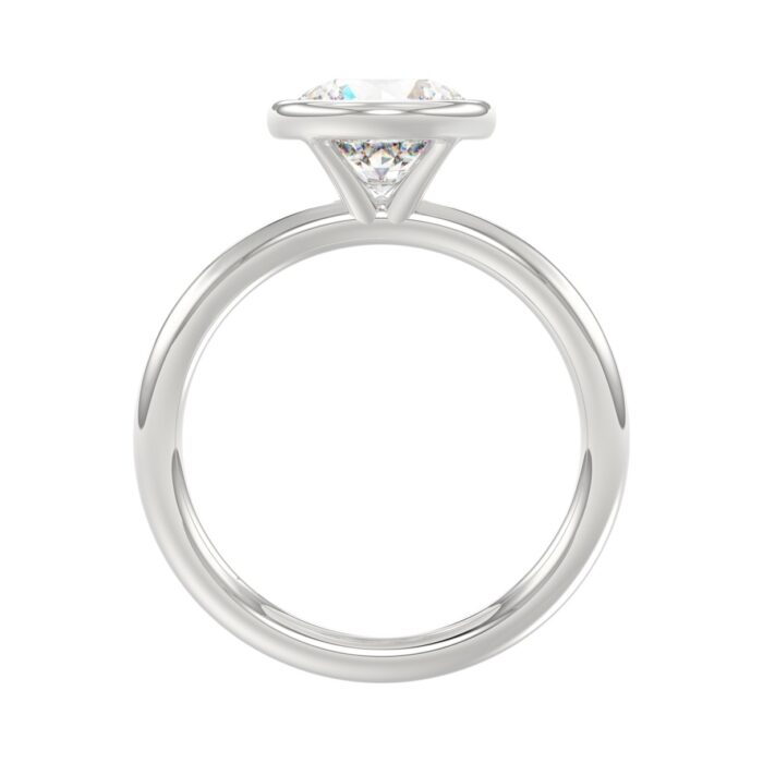 LADIES SOLITAIRE RING 2CT ROUND DIAMOND 14K WHITE GOLD (CENTER STONE ROUND DIAMOND 2CT ) - Image 2