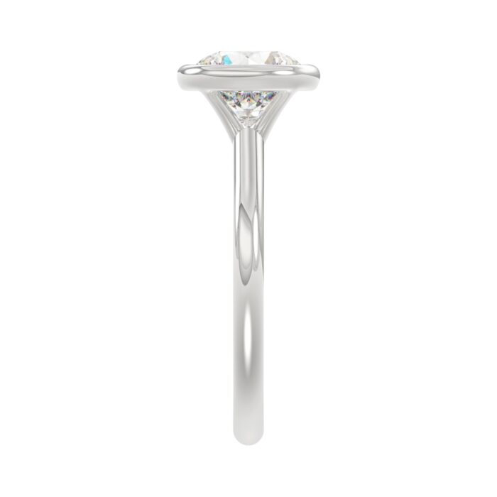 LADIES SOLITAIRE RING 2CT ROUND DIAMOND 14K WHITE GOLD (CENTER STONE ROUND DIAMOND 2CT ) - Image 4