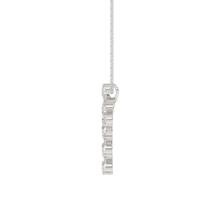LADIES PENDANT WITH CHAIN 1 1/4CT PEAR DIAMOND 14K WHITE GOLD - Image 2