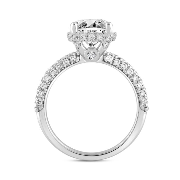 LADIES RING 2 3/4CT ROUND DIAMOND 14K WHITE GOLD (CENTER STONE ROUND DIAMOND 2CT ) - Image 2