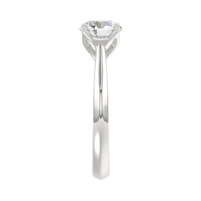 LADIES SOLITAIRE RING 2CT ROUND DIAMOND 14K WHITE GOLD - Image 4
