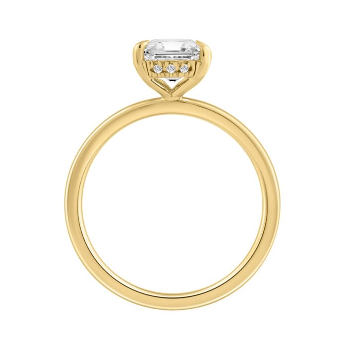 14K YELLOW GOLD 2.00CT ROUND/EMERALD DIAMOND LADIES RING (CENTER STONE EMERALD DIAMOND 2CT) - Image 3