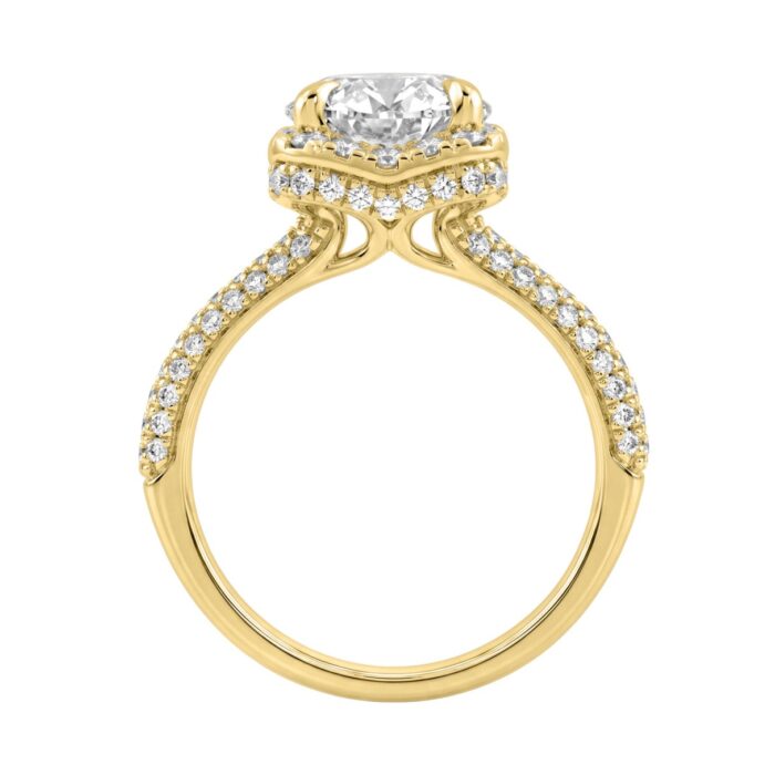 14K Yellow Gold 4 1/2Ct Ladies Oval Cut Hidden Halo Engagement Ring 4Ct Oval Center Stone & Round Diamond (Color F-G -Clarity Vs1/Vs2) - Image 2