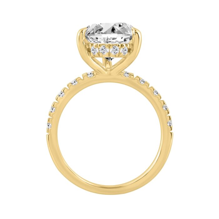 14K YELLOW GOLD 4 3/4CT ROUND/PEAR DIAMOND LADIES RING (CENTER STONE PEAR DIAMOND 4CT) - Image 2