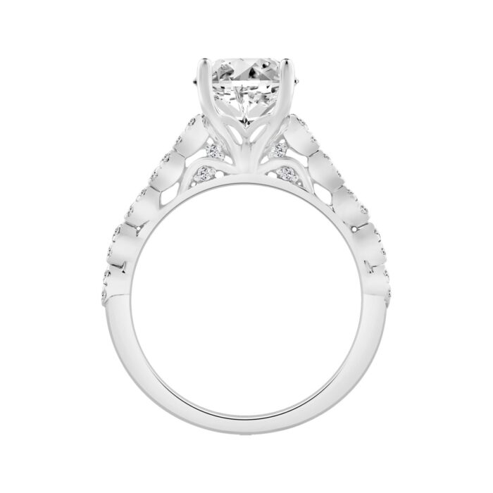14K WHITE GOLD 3 1/3CT ROUND DIAMOND LADIES BRIDAL SET (CENTER STONE ROUND DIAMOND 3CT) - Image 2