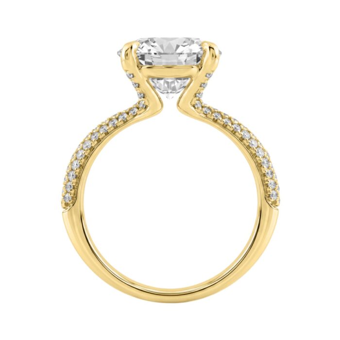 4 1/3Ct Round Brilliant Diamond Ring In 14K Yellow Gold Elegant Ladies Engagement Ring 4Ct Round Center Stone (Color F-G -Clarity Vs1/Vs2) - Image 2