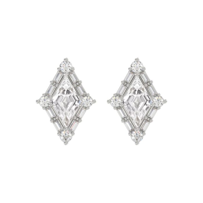 20890573_EC-127765W-1214x1214.jpg 14K WHITE GOLD 1 1/4CT ROUND/BAGUETTE/KITE STEP CUT DIAMOND LADIES EARRINGS - Image 1