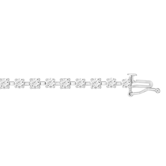LADIES BRACELET 6 1/2CT ROUND DIAMOND 14K WHITE GOLD - Image 2