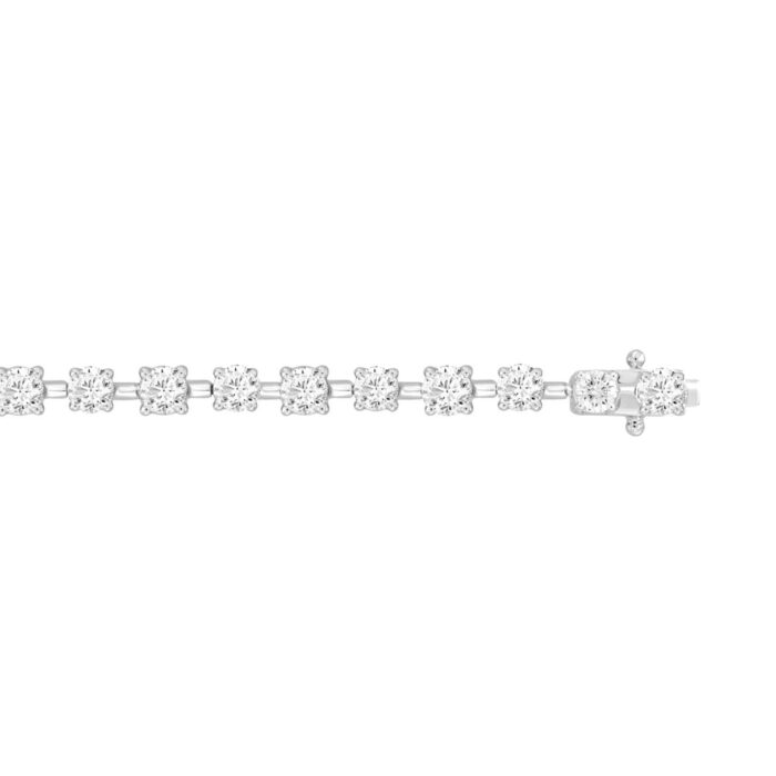 LADIES BRACELET 6 1/2CT ROUND DIAMOND 14K WHITE GOLD - Image 3