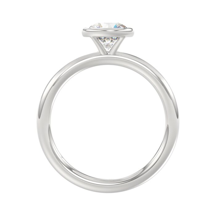LADIES SOLITAIRE RING 1CT ROUND DIAMOND 14K WHITE GOLD (CENTER STONE ROUND DIAMOND 1CT ) - Image 2
