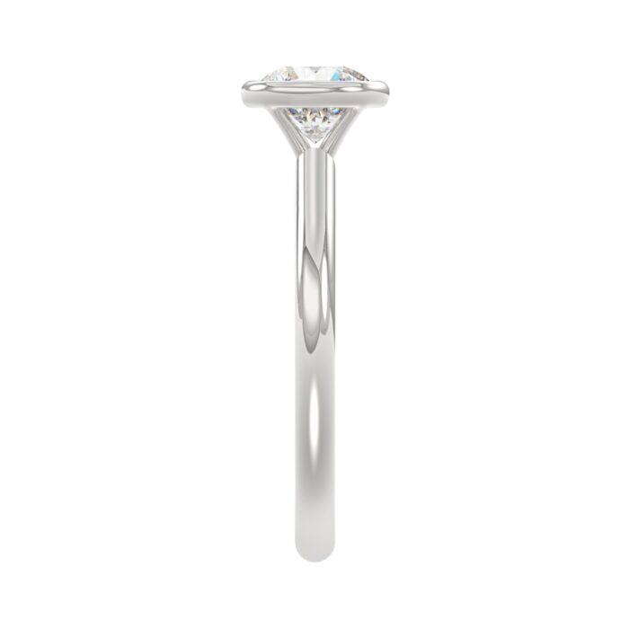 LADIES SOLITAIRE RING 1CT ROUND DIAMOND 14K WHITE GOLD (CENTER STONE ROUND DIAMOND 1CT ) - Image 4