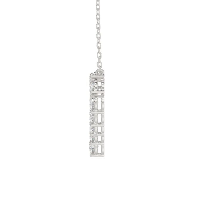 LADIES NECKLACE 3 1/3CT ROUND DIAMOND 14K WHITE GOLD - Image 2