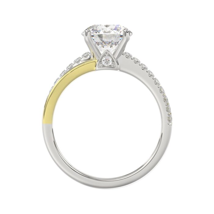 14K WHITE/YELLOW GOLD 2 1/4CT ROUND DIAMOND LADIES RING (CENTER STONE ROUND DIAMOND 2CT) - Image 2