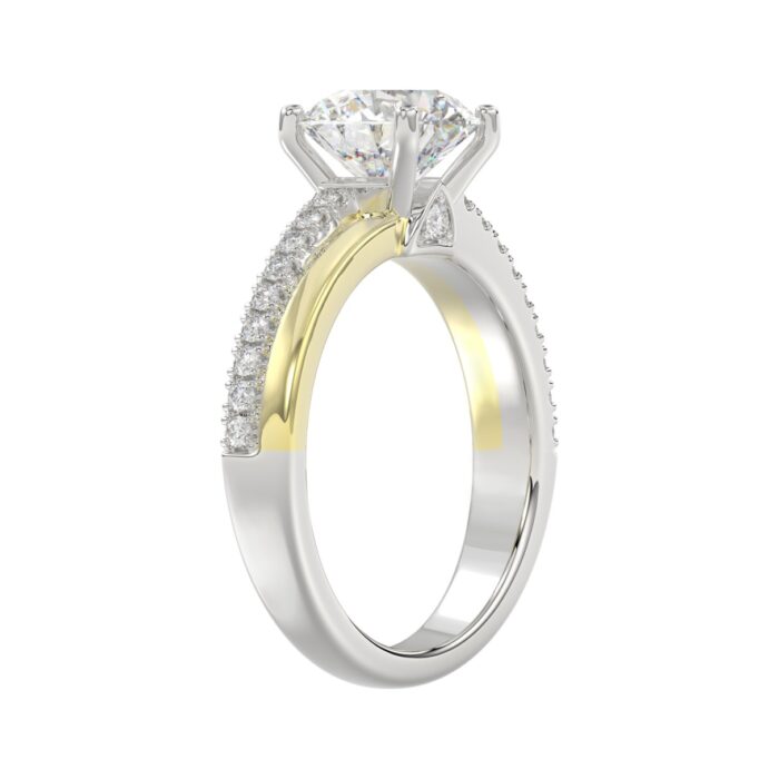 14K WHITE/YELLOW GOLD 2 1/4CT ROUND DIAMOND LADIES RING (CENTER STONE ROUND DIAMOND 2CT) - Image 3
