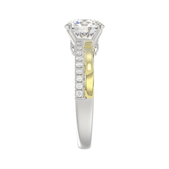 14K WHITE/YELLOW GOLD 2 1/4CT ROUND DIAMOND LADIES RING (CENTER STONE ROUND DIAMOND 2CT) - Image 4