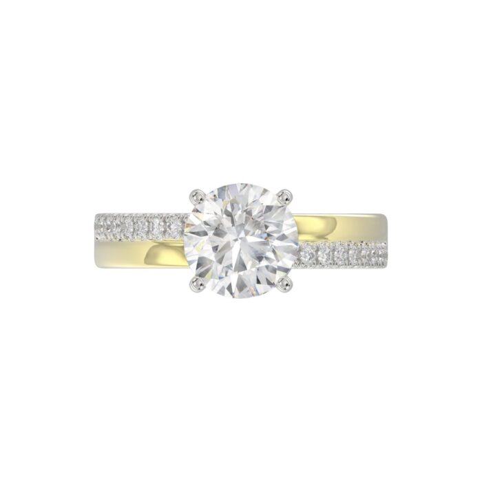 14K WHITE/YELLOW GOLD 2 1/4CT ROUND DIAMOND LADIES RING (CENTER STONE ROUND DIAMOND 2CT) - Image 5