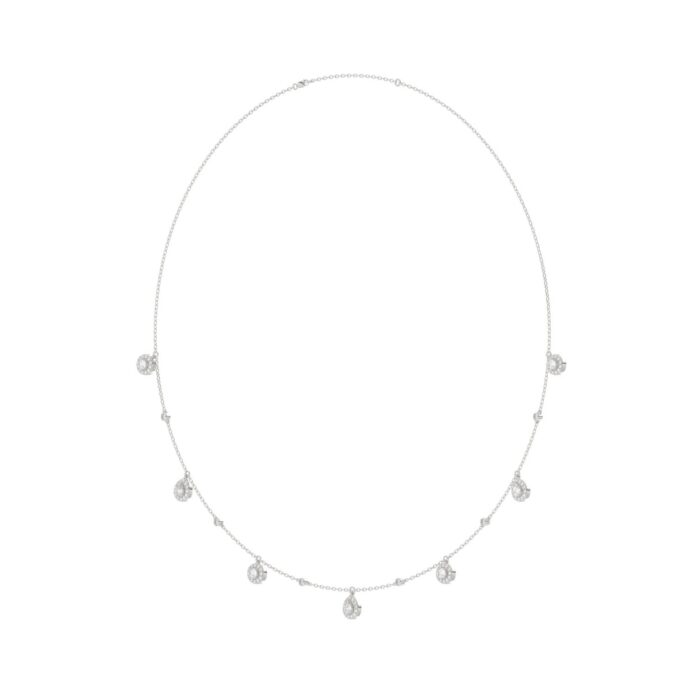 14K WHITE GOLD 1.00CT ROUND/PEAR DIAMOND LADIES NECKLACE - Image 2