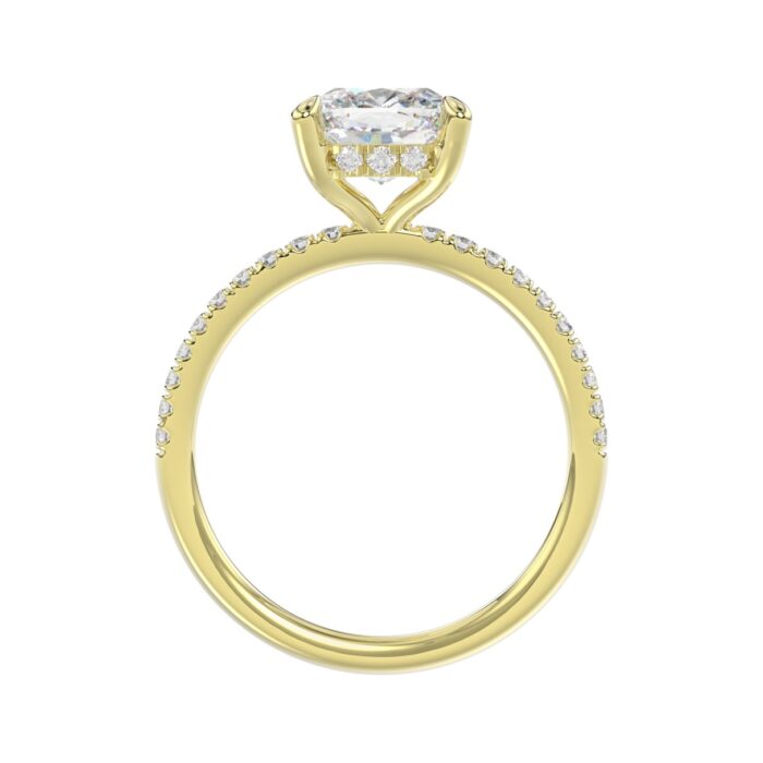 14K YELLOW GOLD 2 1/4CT ROUND/CUSHION DIAMOND LADIES RING (CENTER STONE CUSHION DIAMOND 2CT) - Image 2