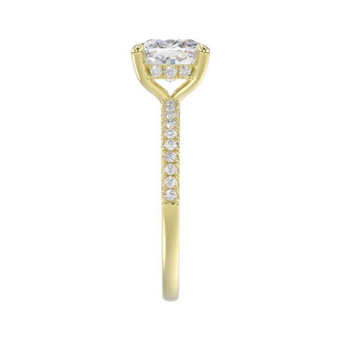 14K YELLOW GOLD 2 1/4CT ROUND/CUSHION DIAMOND LADIES RING (CENTER STONE CUSHION DIAMOND 2CT) - Image 4
