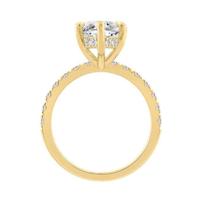 14K YELLOW GOLD 4 3/4CT MARQUISE/ROUND DIAMOND LADIES RING (CENTER STONE MARQUISE DIAMOND 4CT) - Image 2