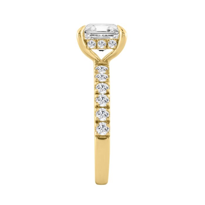 14K YELLOW GOLD 6.00CT ROUND/CUSHION DIAMOND LADIES RING (CENTER STONE CUSHION DIAMOND 5CT) - Image 3