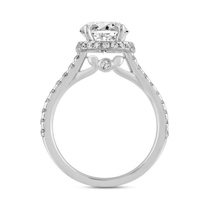 LADIES RING 2 1/2CT ROUND DIAMOND 14K WHITE GOLD (CENTER STONE ROUND DIAMOND 2CT ) - Image 2