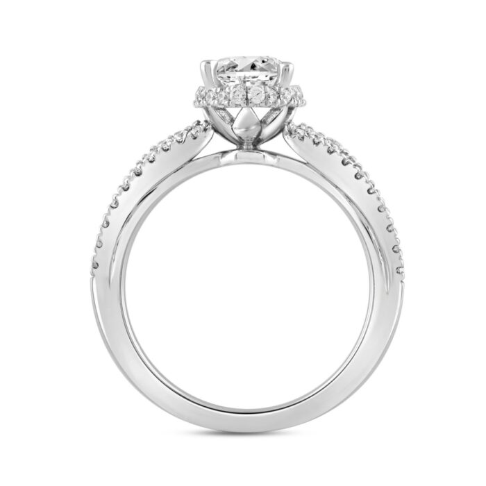LADIES RING 2 1/2CT ROUND/BAGUETTE/OVAL DIAMOND 14K WHITE GOLD (CENTER STONE OVAL DIAMOND 3.00CT) - Image 3