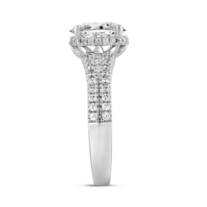 LADIES RING 2 1/2CT ROUND/BAGUETTE/OVAL DIAMOND 14K WHITE GOLD (CENTER STONE OVAL DIAMOND 3.00CT) - Image 2