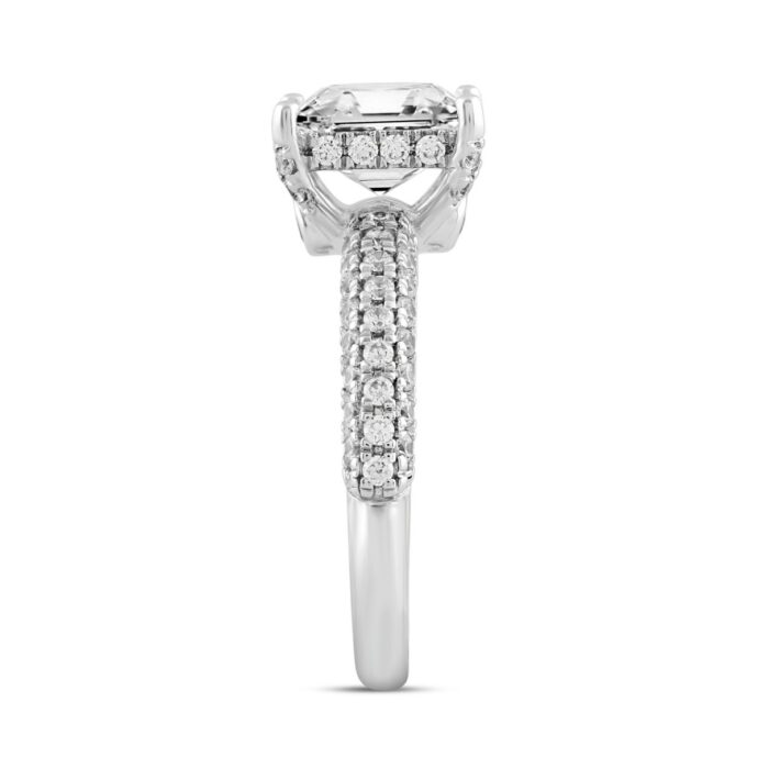 LADIES RING 3 3/4CT ROUND/PRINCESS DIAMOND 14K WHITE GOLD (CENTER STONE PRINCESS DIAMOND 3CT ) - Image 3