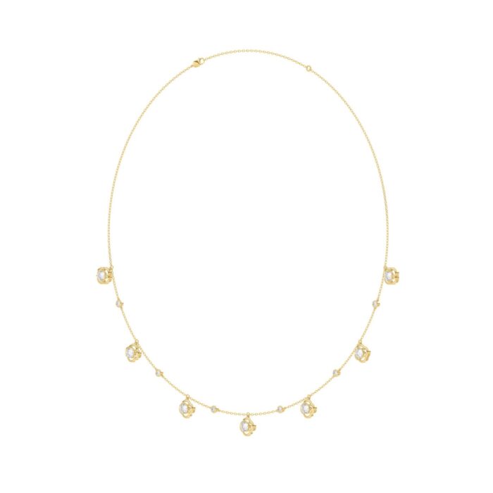 14K YELLOW GOLD 1 1/2CT ROUND DIAMOND LADIES NECKLACE - Image 3