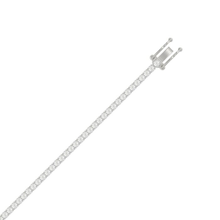 14K WHITE GOLD 3CT ROUND DIAMOND LADIES BRACELET - Image 2