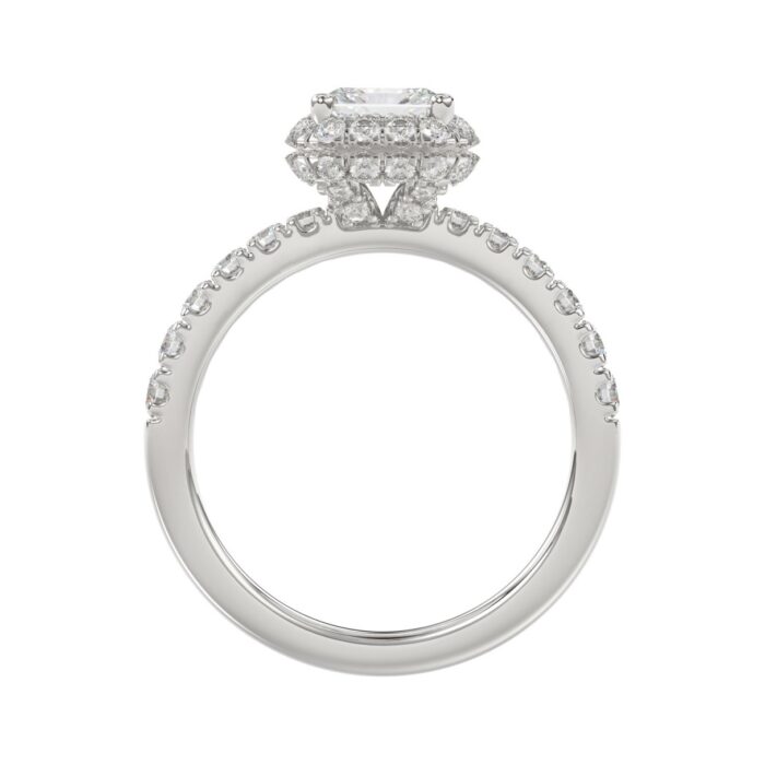 14K WHITE GOLD 4.00CT ROUND/EMERALD DIAMOND LADIES RING (CENTER STONE EMERALD DIAMOND 3.00CT) - Image 5