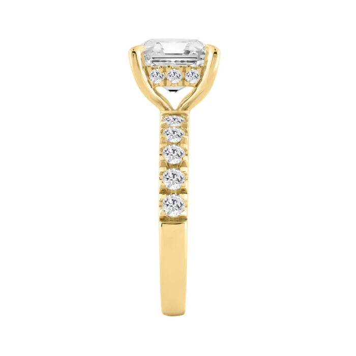 14K YELLOW GOLD 4 3/4CT ROUND/CUSHION DIAMOND LADIES RING (CENTER STONE CUSHION DIAMOND 4CT) - Image 3