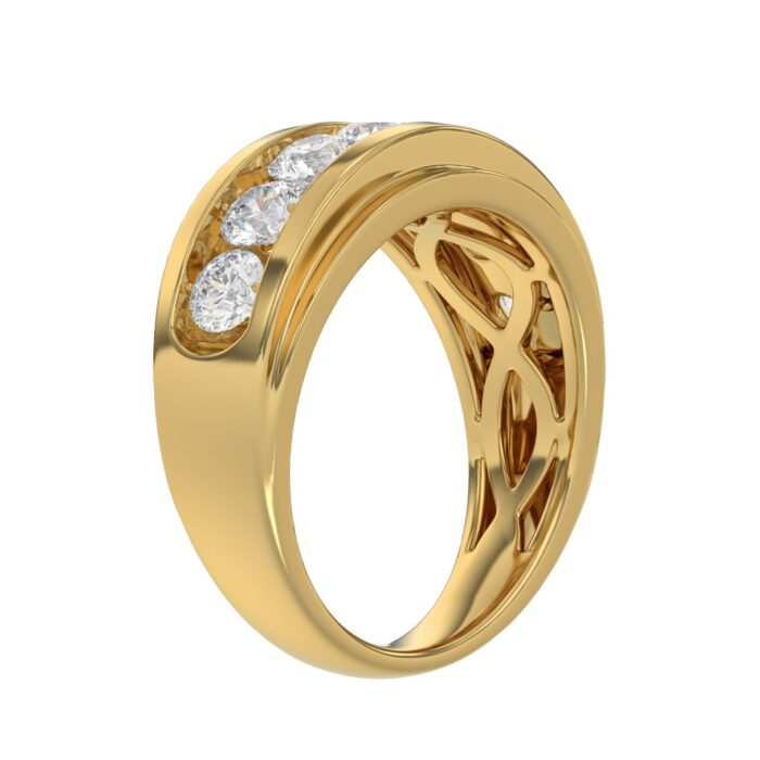 14K YELLOW GOLD 2.00CT ROUND DIAMOND MEN'S BAND - Image 3